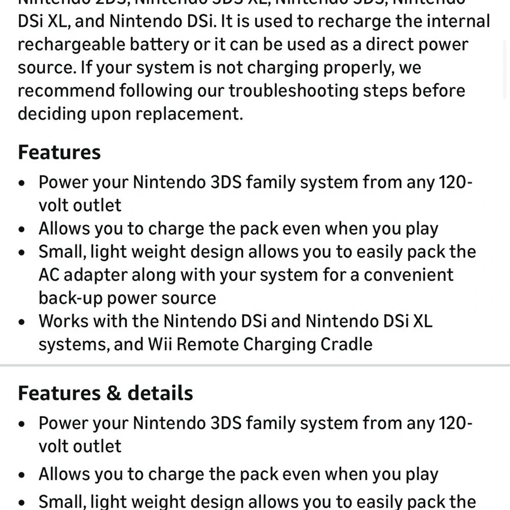 Nintendo 3DS AC Adapter Brand New